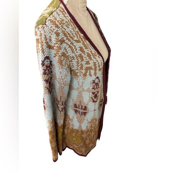 Elegant Multicolor Open Front Cardigan - Picture 2 of 4